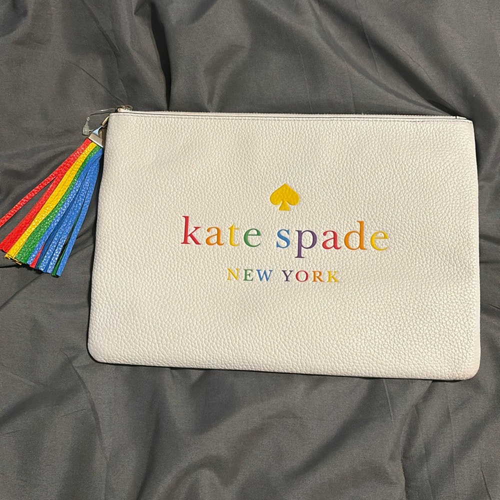 Kate spade pride month zippered oversized clutch bag